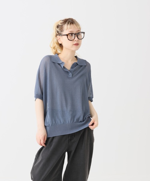 HEART MARKET（ハートマーケット）の「シアーニットポロ衿プルオーバー（ニット/セーター・レディース・グリーン/ブラック系/グレー系/ブルー/ブラウン系・FREE）」の17枚目の写真