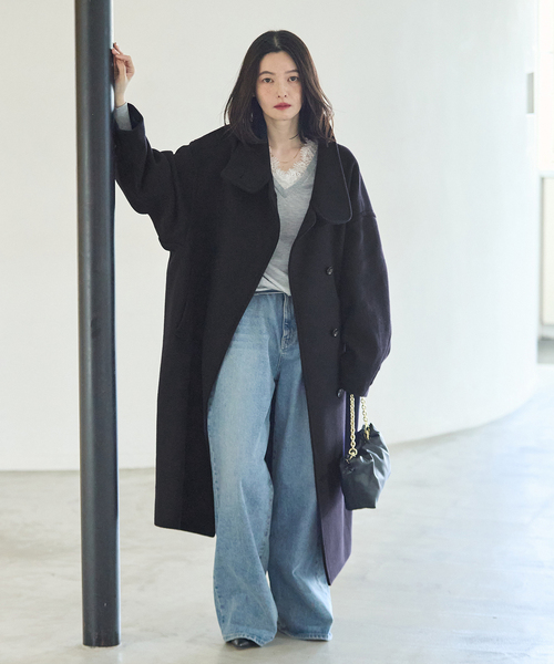 journal standard L'essage(ジャーナルスタンダードレサージュ)の「《WEB限定/》MANTECO スタンドコート(その他アウター・レディース・ネイビー・38/36)」の2枚目の写真