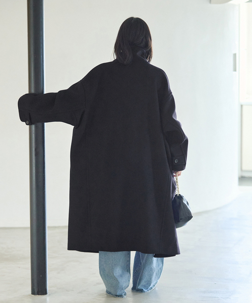 journal standard L'essage(ジャーナルスタンダードレサージュ)の「《WEB限定/》MANTECO スタンドコート(その他アウター・レディース・ネイビー・38/36)」の4枚目の写真
