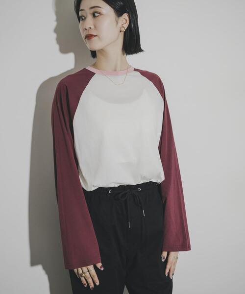 THE GOODLAND MARKET（ザグッドランドマーケット）の「cwtch　RAGLAN SLEEVES LONG TEE（Tシャツ/カットソー・レディース・ホワイト/ベージュ系その他/グレー系その他・FREE）」の4枚目の写真