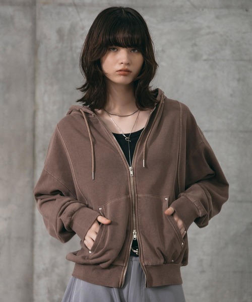 Confirm(コンファーム)の「Switching Full Zip Hoodie / スイッチングフルジップパーカー メンズ レディース ユニセックス(パーカー・メンズ・ブラック/ブラウン・S/M/L)」の2枚目の写真
