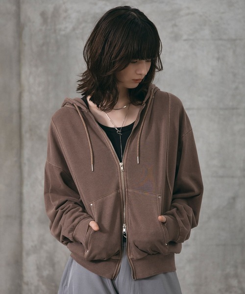 Confirm(コンファーム)の「Switching Full Zip Hoodie / スイッチングフルジップパーカー メンズ レディース ユニセックス(パーカー・メンズ・ブラック/ブラウン・S/M/L)」の13枚目の写真