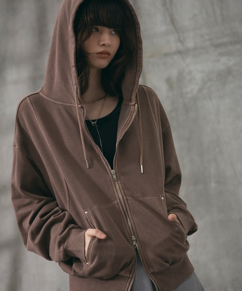 Confirm(コンファーム)の「Switching Full Zip Hoodie / スイッチングフルジップパーカー メンズ レディース ユニセックス(パーカー・メンズ・ブラック/ブラウン・S/M/L)」の11枚目の写真
