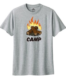 NOBOUND（ノーバウンド） 半袖Tシャツ キャンプイラスト プリント レギュラーシルエット トップス カットソー メンズ ユニセックス
