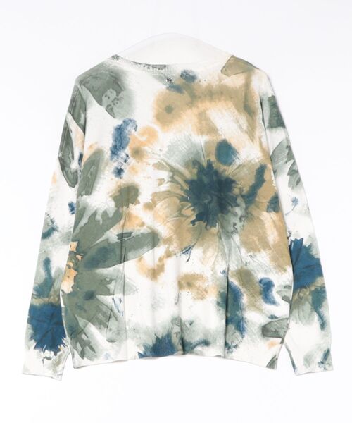 Desigual(デシグアル)の「Botanical print V-neck knit / ボタニカルプリントVネックニット(ニット/セーター・レディース・ホワイト・S/M/L)」の4枚目の写真