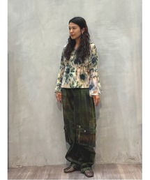 Botanical print V-neck knit / ボタニカルプリントVネックニット