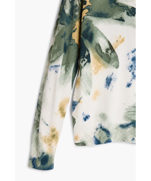 Desigual(デシグアル)の「Botanical print V-neck knit / ボタニカルプリントVネックニット(ニット/セーター・レディース・ホワイト・S/M/L)」の3枚目の写真