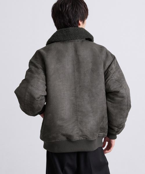 EMMA CLOTHES（エマクローズ）の「合皮ボンバージャケット（ブルゾン・メンズ・グレー/ブラック・M/L）」の16枚目の写真