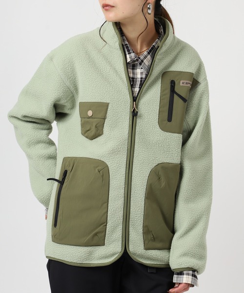 ICEPEAK（アイスピーク）の「ICEPEAK YONI アイスピーク フリース ブルゾン（ブルゾン・レディース・グリーン/オレンジ・S/M/L）」の2枚目の写真
