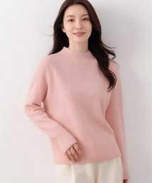 タートルネックラグランスリーブニット ゆったりショート丈 レディーストップス