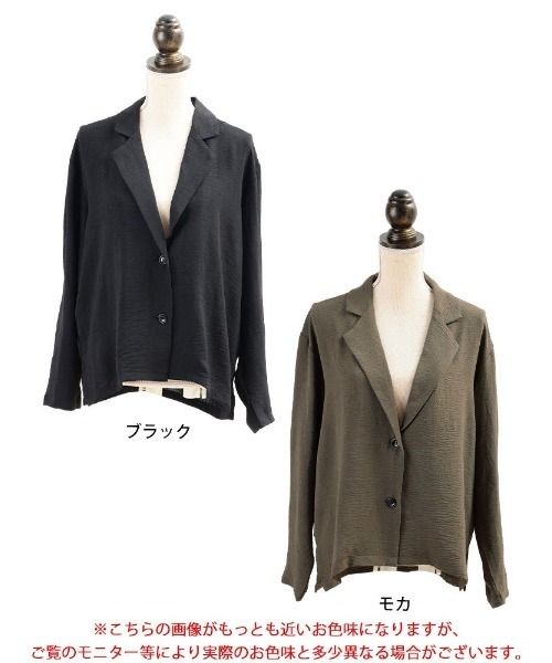 GOLDJAPAN(ゴールドジャパン)の「冷感シワ加工ジャケット【大きいサイズ対応】(テーラードジャケット・レディース・モカ/ブラック・5L/LL/3L/4L)」の19枚目の写真