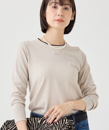 【上品な光沢感】エクストラファインウール クルーネックニット