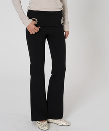 Eyelet folding bootcut pants - Grey