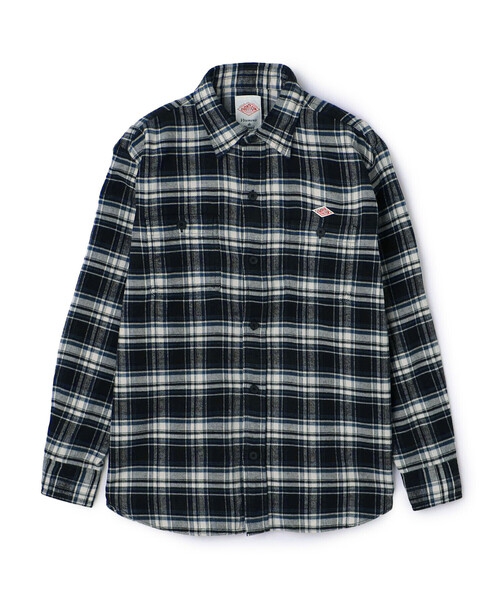 DANTON(ダントン)の「Women's Flannel Check Regular Collar Shirt(シャツ/ブラウス・レディース・ブラック系その他/ベージュ系その他/ブルー系その他・36/34/38)」の2枚目の写真