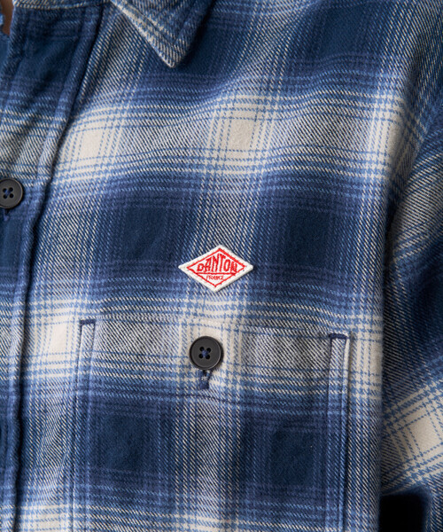DANTON(ダントン)の「Women's Flannel Check Regular Collar Shirt(シャツ/ブラウス・レディース・ブラック系その他/ベージュ系その他/ブルー系その他・36/34/38)」の9枚目の写真