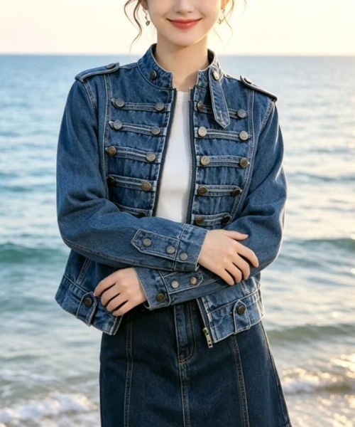 semplice(センプリチェ)の「デニムジャケット【韓国ファッション】(デニムジャケット・レディース・ブルー・L/M/S)」の5枚目の写真
