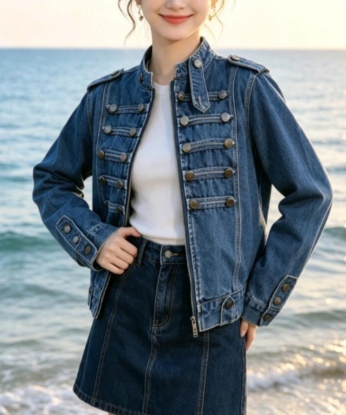 semplice(センプリチェ)の「デニムジャケット【韓国ファッション】(デニムジャケット・レディース・ブルー・L/M/S)」の8枚目の写真