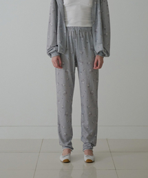 フローラルバンディングパンツ_MELANGE GREY