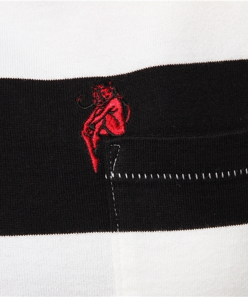 HYSTERIC GLAMOUR(ヒステリックグラマー)の「DEVIL WOMAN刺繍 ポケ付T-SH(Tシャツ/カットソー・レディース・ピンク/グレー/ブラック・FREE)」の9枚目の写真