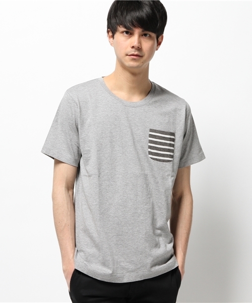 BEAMS(ビームス)の「BEAMS / ボーダーポケットT(Tシャツ/カットソー・メンズ・ホワイト/ブラック系その他/ネイビー・SMALL/LARGE/X-LARGE/MEDIUM)」の2枚目の写真