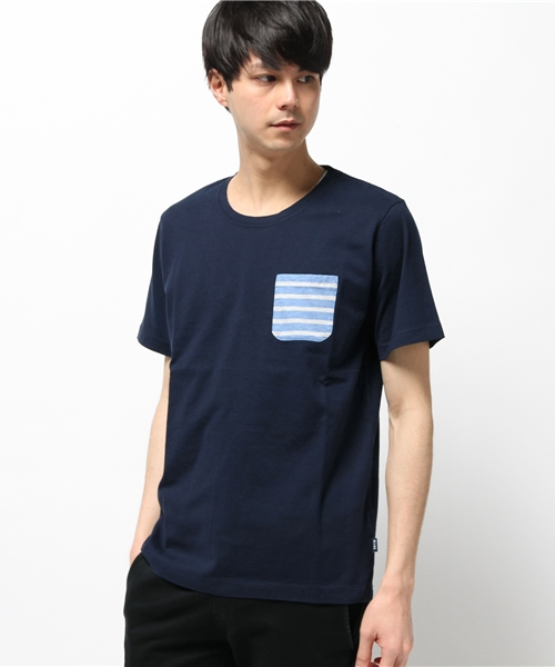 BEAMS(ビームス)の「BEAMS / ボーダーポケットT(Tシャツ/カットソー・メンズ・ホワイト/ブラック系その他/ネイビー・SMALL/LARGE/X-LARGE/MEDIUM)」の3枚目の写真