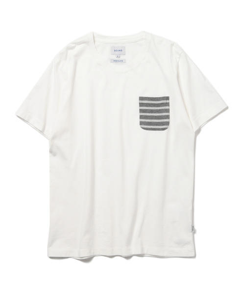 BEAMS(ビームス)の「BEAMS / ボーダーポケットT(Tシャツ/カットソー・メンズ・ホワイト/ブラック系その他/ネイビー・SMALL/LARGE/X-LARGE/MEDIUM)」の9枚目の写真