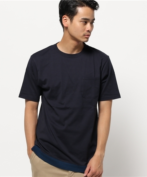 ikka（イッカ）の「裾リブ切り替えクルーネックTシャツ（Tシャツ/カットソー・メンズ・ネイビー/ホワイト/ライトグレー・X-LARGE/LARGE/MEDIUM）」の3枚目の写真