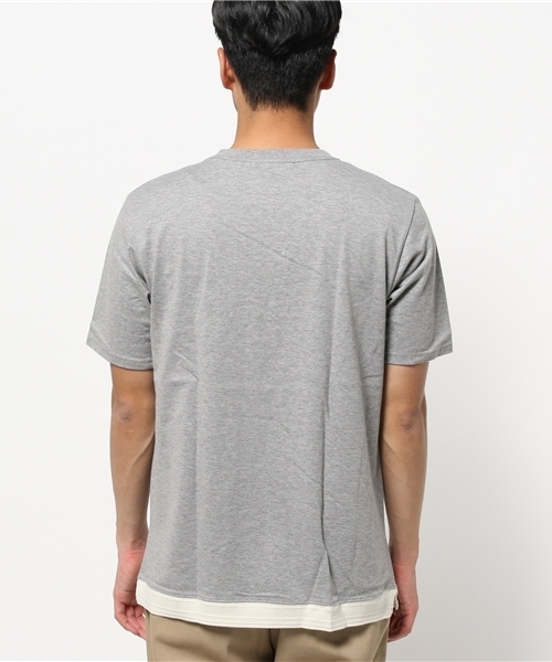 ikka（イッカ）の「裾リブ切り替えクルーネックTシャツ（Tシャツ/カットソー・メンズ・ネイビー/ホワイト/ライトグレー・X-LARGE/LARGE/MEDIUM）」の6枚目の写真
