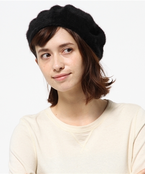 Casselini（キャセリーニ）の「【casselini】アンゴラパイピングベレー（ハンチング/ベレー帽・レディース・カーキ/ブラック/オレンジ・フリー）」の2枚目の写真