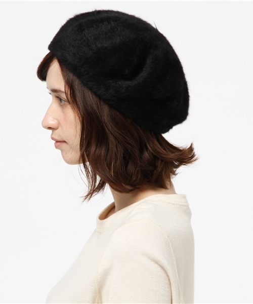 Casselini（キャセリーニ）の「【casselini】アンゴラパイピングベレー（ハンチング/ベレー帽・レディース・カーキ/ブラック/オレンジ・フリー）」の4枚目の写真