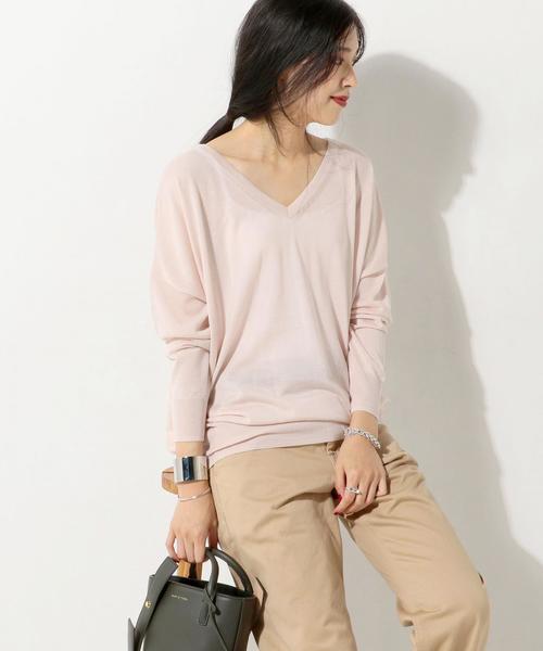 UNITED ARROWS(ユナイテッドアローズ)の「○UBCE 2WAY Vネック ニット◆(ニット/セーター・レディース・ライトグレー/ベージュ/ライトピンク/ケリー・フリー)」の18枚目の写真