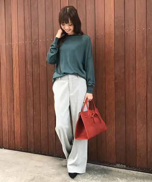 UNITED ARROWS(ユナイテッドアローズ)の「○UBCE 2WAY Vネック ニット◆(ニット/セーター・レディース・ライトグレー/ベージュ/ライトピンク/ケリー・フリー)」の12枚目の写真