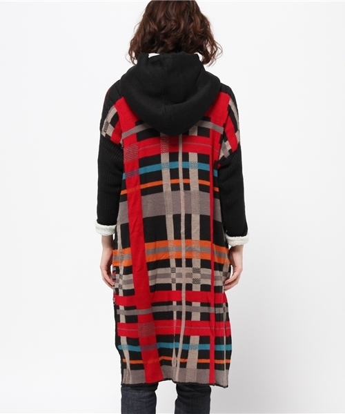 チャイハネ（チャイハネ）の「【チャイハネ】yul チェック柄ニットフーディー / ジャケット（その他アウター・レディース・カーキ/ブラック/ベージュ・FREE）」の20枚目の写真