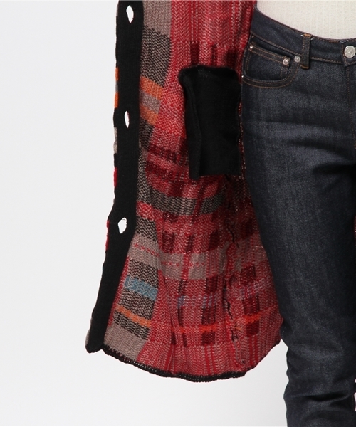 チャイハネ（チャイハネ）の「【チャイハネ】yul チェック柄ニットフーディー / ジャケット（その他アウター・レディース・カーキ/ブラック/ベージュ・FREE）」の15枚目の写真