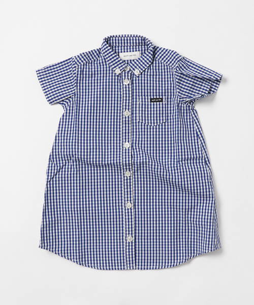 quoti use fith（クゥオティ　ユース　フィス）の「ギンガムチェックシャツワンピース（シャツワンピース・キッズ・ブラック/ネイビー・110/130/100/120/90）」の2枚目の写真