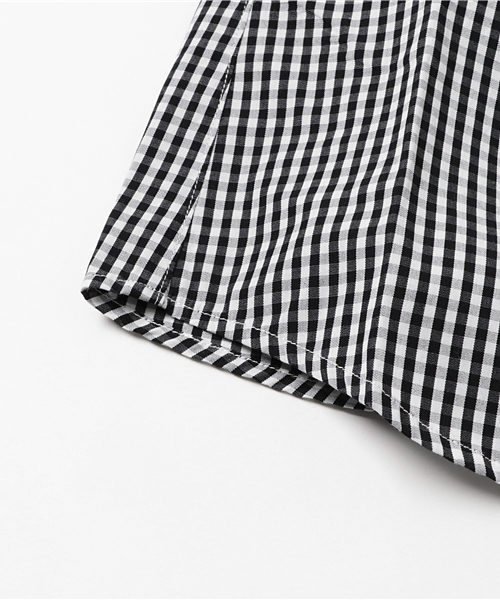 quoti use fith（クゥオティ　ユース　フィス）の「ギンガムチェックシャツワンピース（シャツワンピース・キッズ・ブラック/ネイビー・110/130/100/120/90）」の7枚目の写真