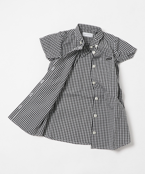 quoti use fith（クゥオティ　ユース　フィス）の「ギンガムチェックシャツワンピース（シャツワンピース・キッズ・ブラック/ネイビー・110/130/100/120/90）」の8枚目の写真
