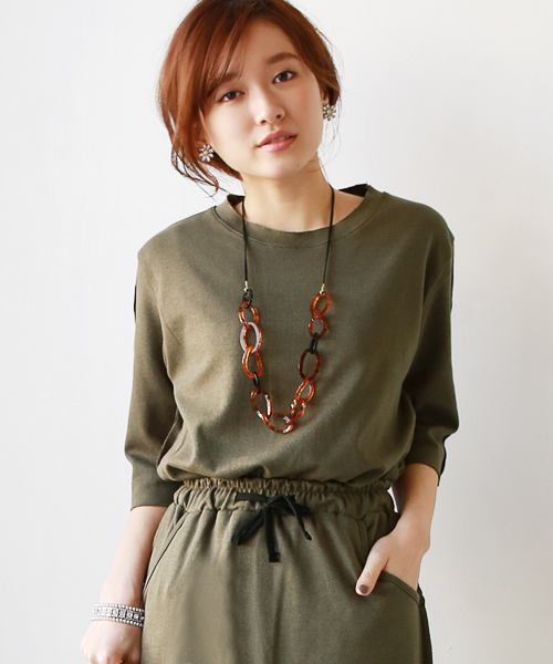 REAL CUBE(リアルキューブ)の「REAL CUBE カットオフデザインセットアップ(ワンピース・レディース・ネイビー/杢グレー/ライトベージュ/カーキ・38/40)」の14枚目の写真