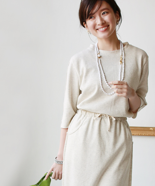 REAL CUBE(リアルキューブ)の「REAL CUBE カットオフデザインセットアップ(ワンピース・レディース・ネイビー/杢グレー/ライトベージュ/カーキ・38/40)」の17枚目の写真