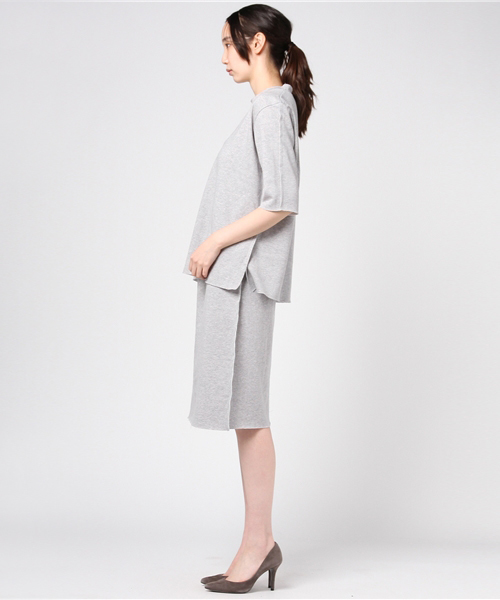 REAL CUBE(リアルキューブ)の「REAL CUBE カットオフデザインセットアップ(ワンピース・レディース・ネイビー/杢グレー/ライトベージュ/カーキ・38/40)」の19枚目の写真