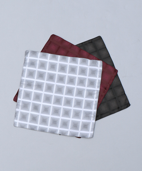 5351 POUR LES HOMMES（ゴーサンゴーイチプールオム）の「シルクジャガードスクエアネクタイ（ネクタイ・メンズ・シルバー/ブラック/ワインレッド・FREE）」の11枚目の写真