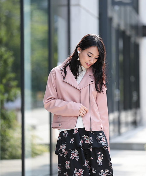 WEGO(ウィゴー)の「WEGO/ライダースジャケット(ライダースジャケット・レディース・ブラック/ライトピンク・LARGE/MEDIUM)」の21枚目の写真
