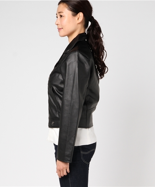 WEGO(ウィゴー)の「WEGO/ライダースジャケット(ライダースジャケット・レディース・ブラック/ライトピンク・LARGE/MEDIUM)」の9枚目の写真