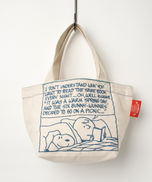 Boofoowoo ブーフーウー の スヌーピー刺繍ランチトート Sleep柄 トートバッグ Wear