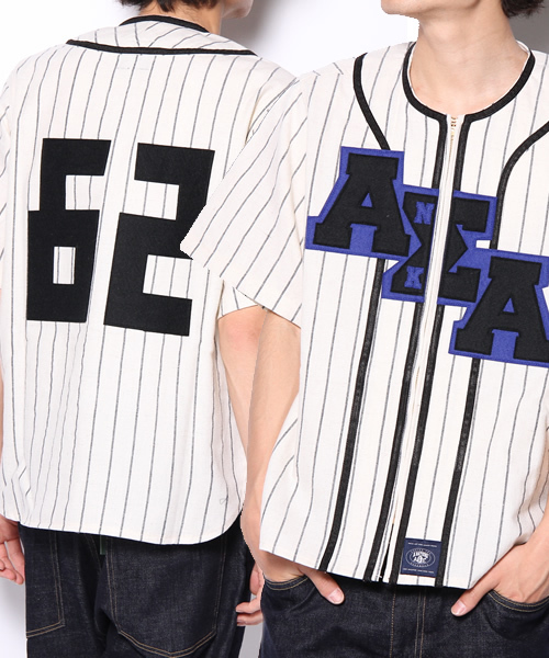 A BATHING APE（アベイシングエイプ）の「BAPE X EBBETS FIELD FLANNELS  BASEBALL S/S SHIRT（シャツ/ブラウス・メンズ・グレー/ベージュ・MEDIUM/LARGE/SMALL/X-LARGE）」の2枚目の写真