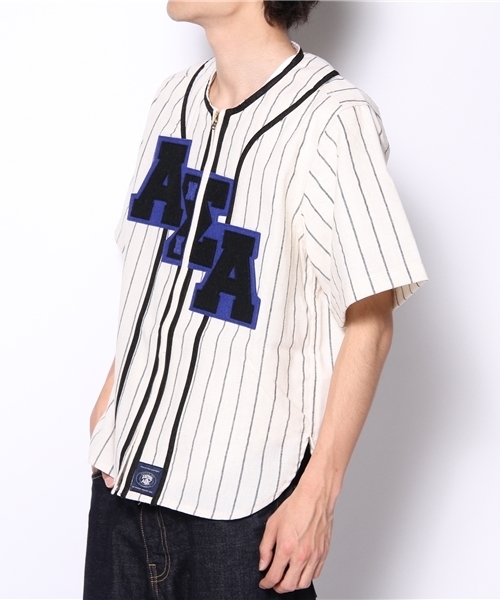A BATHING APE（アベイシングエイプ）の「BAPE X EBBETS FIELD FLANNELS  BASEBALL S/S SHIRT（シャツ/ブラウス・メンズ・グレー/ベージュ・MEDIUM/LARGE/SMALL/X-LARGE）」の4枚目の写真