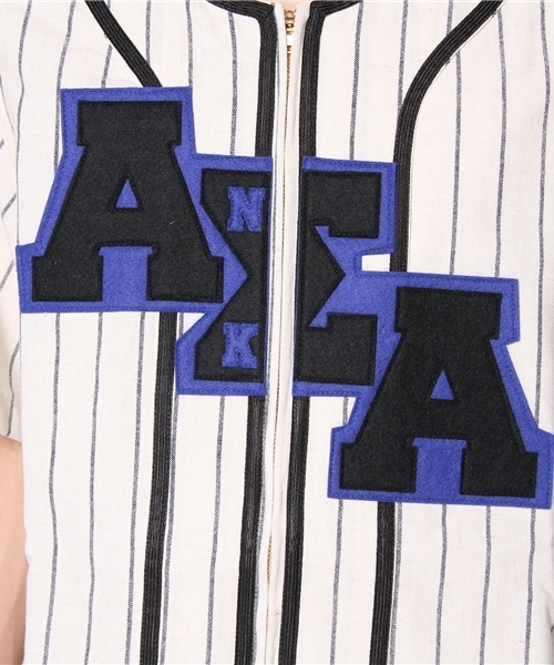 A BATHING APE（アベイシングエイプ）の「BAPE X EBBETS FIELD FLANNELS  BASEBALL S/S SHIRT（シャツ/ブラウス・メンズ・グレー/ベージュ・MEDIUM/LARGE/SMALL/X-LARGE）」の8枚目の写真