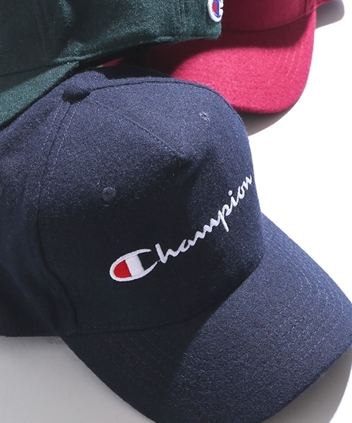 Champion（チャンピオン）の「∴WEGO/Champion別注メルトンキャップ（キャップ・メンズ・ブラック/ダークグリーン/ネイビー/グレー/ワイン・FREE）」の4枚目の写真