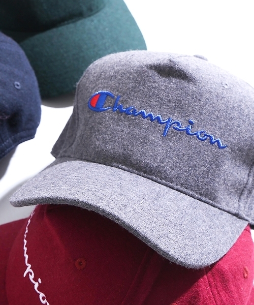 Champion（チャンピオン）の「∴WEGO/Champion別注メルトンキャップ（キャップ・メンズ・ブラック/ダークグリーン/ネイビー/グレー/ワイン・FREE）」の3枚目の写真