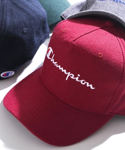 Champion（チャンピオン）の「∴WEGO/Champion別注メルトンキャップ（キャップ・メンズ・ブラック/ダークグリーン/ネイビー/グレー/ワイン・FREE）」の5枚目の写真